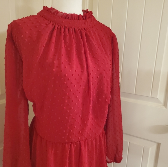 Angelica tiered swiss dot mini dress Clearance